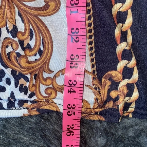 Boohoo chain link  leopard print white oversized T-shirt dress Sz 16 - Picture 6 of 7